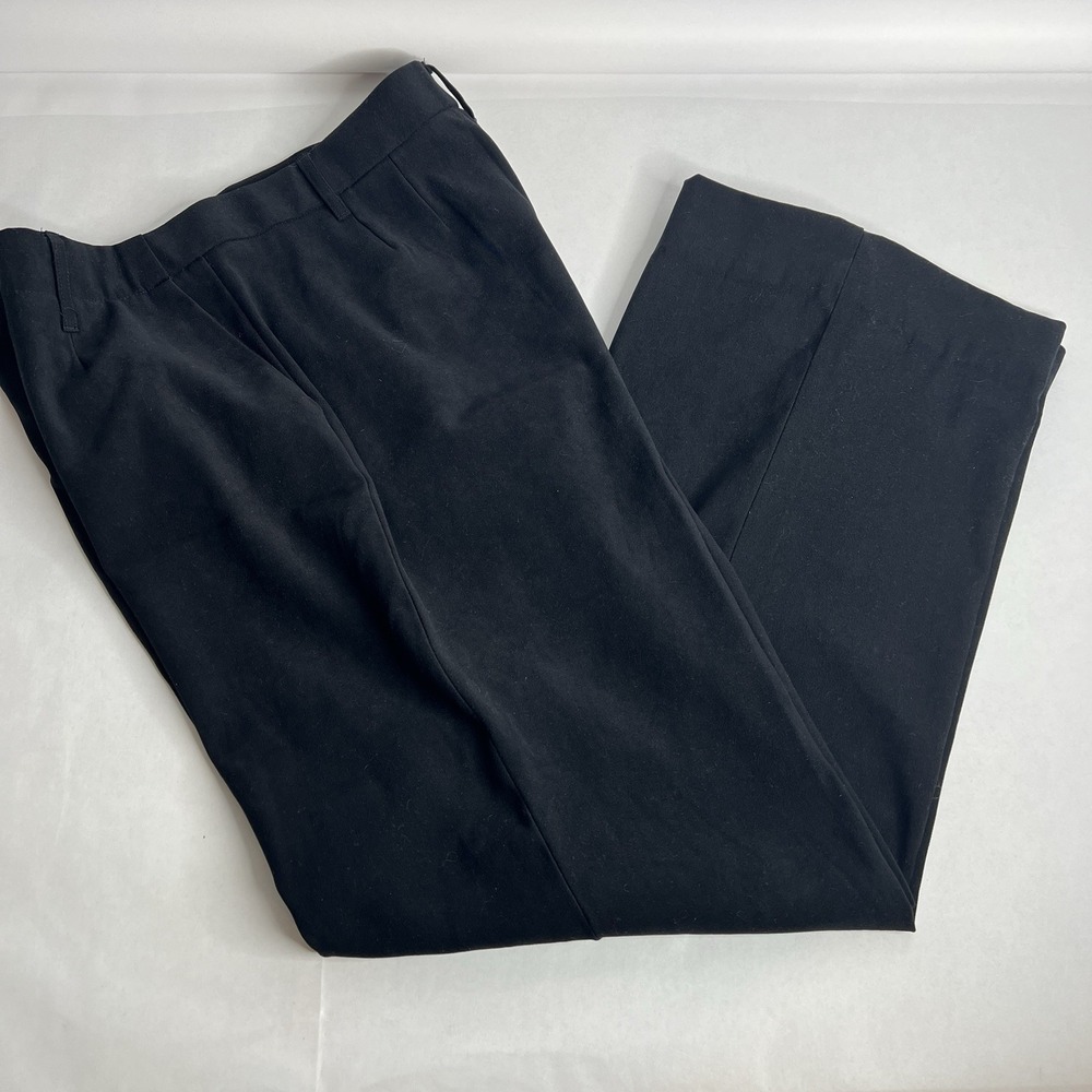 Coldwater‎ Creek Size 12 Black Wide-Leg Trouser Dress Pants 34 X 30